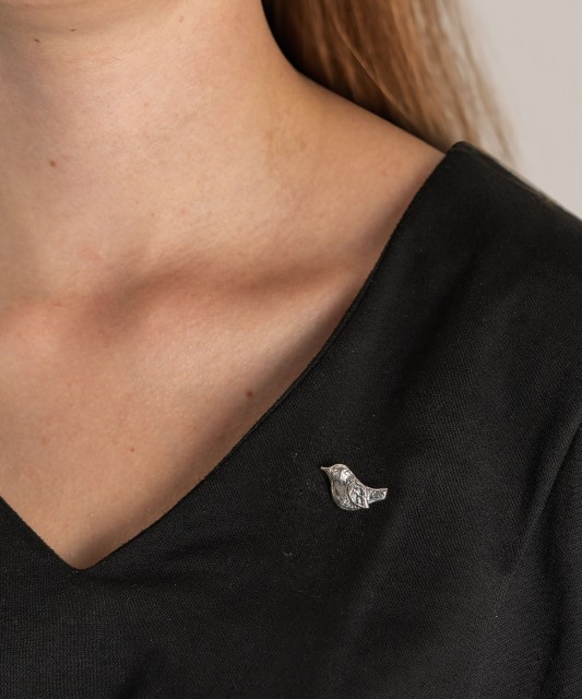 Hõbepross tsirkooniga "Lind"