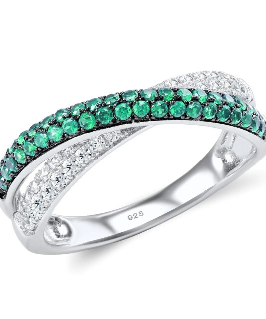 Hõbesõrmus tsirkoonidega ja spinelliga