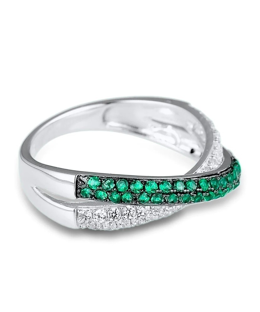 Серебряное кольцо со шпинелями и цирконами