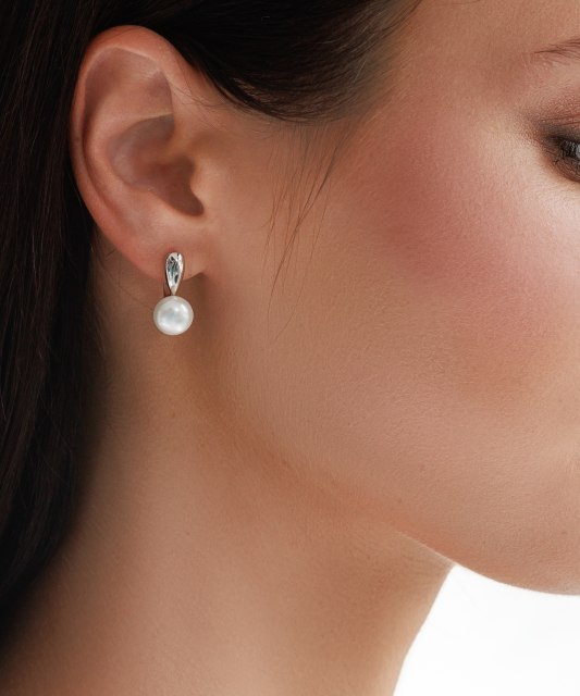 Серьги из серебра с жемчугом