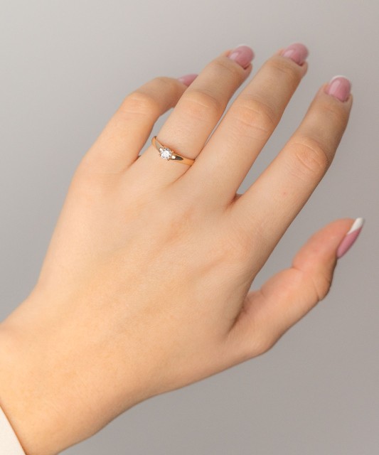 Kuldsõrmus tsirkooniga Goldinga VXX-XXSZR0037-R-FCZ