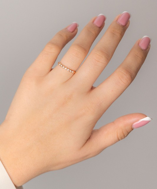 Kuldsõrmus tsirkoonidega Goldinga XCR5595-R-FCZ