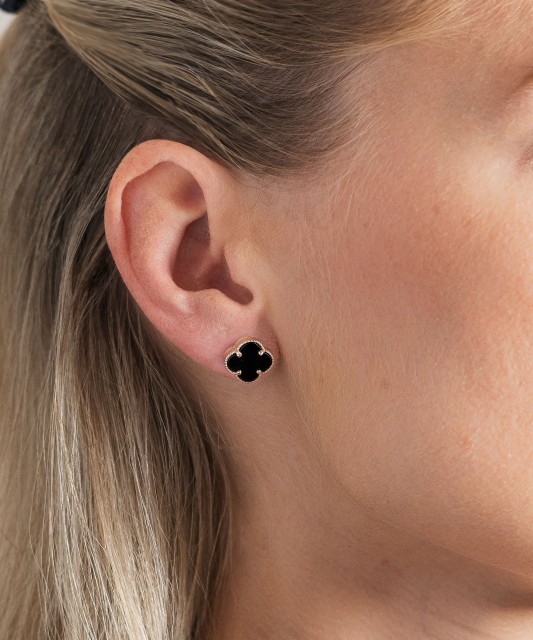 Золотые серьги с эмалью 12mm