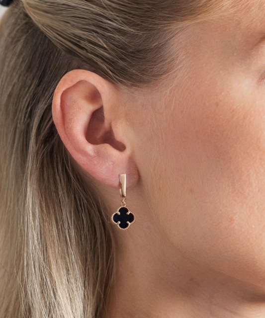 Золотые серьги с эмалью