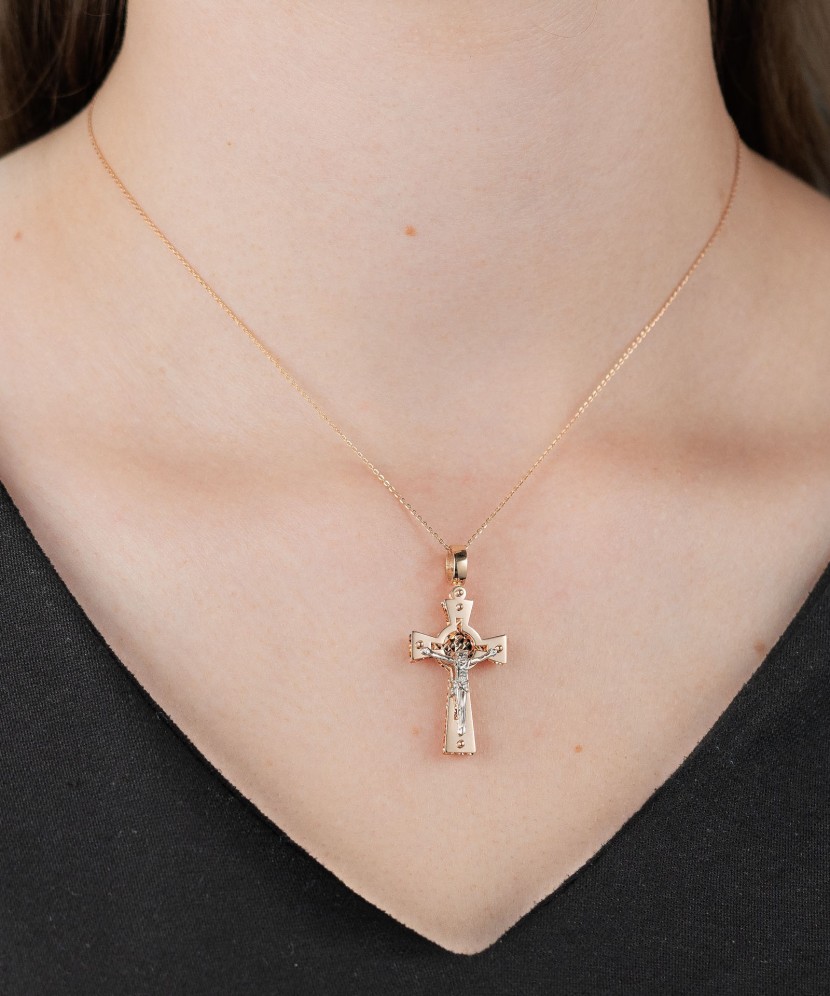 Золотой подвеска "Крестик"