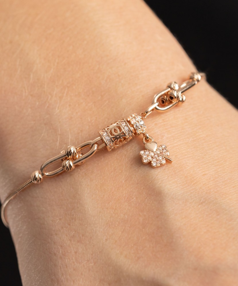 Золотой браслет с цирконами