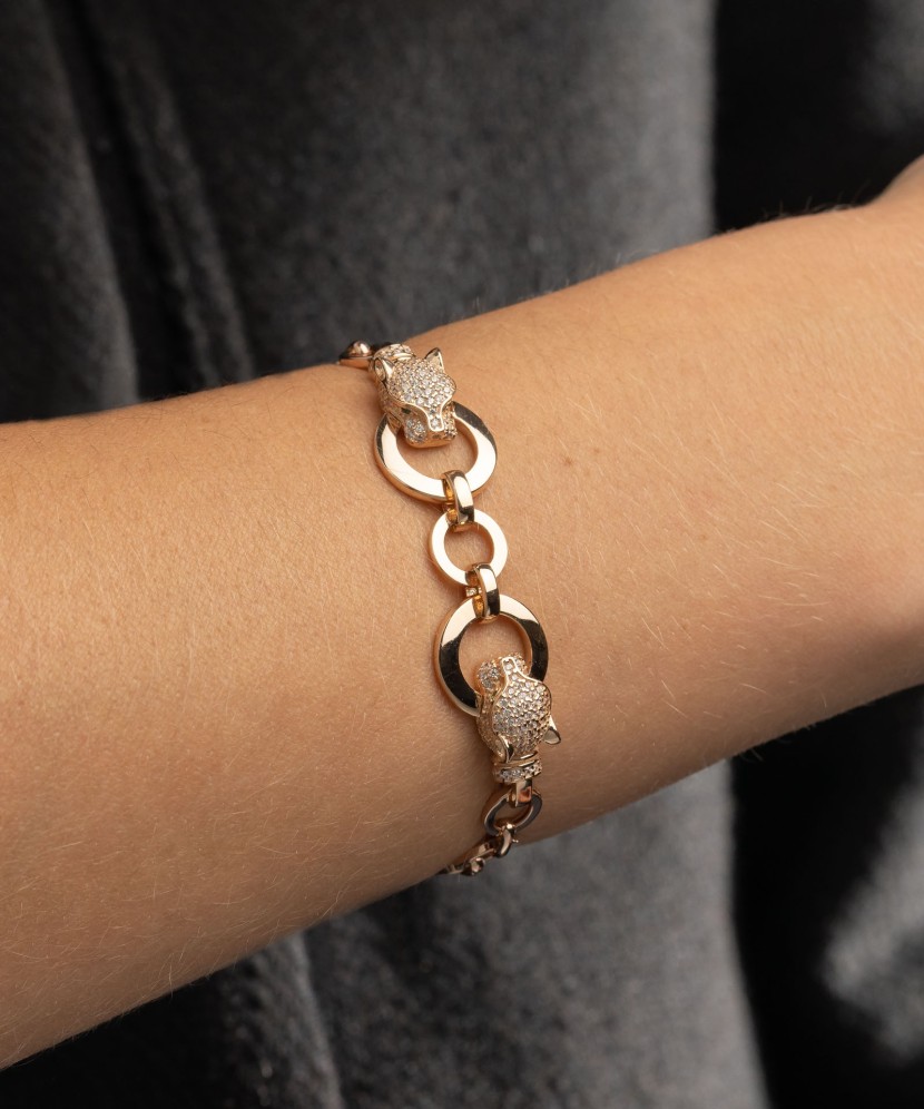 Золотой браслет с цирконами