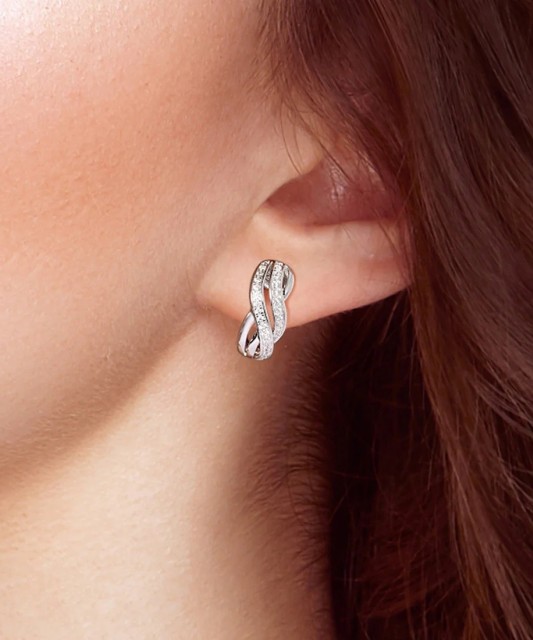 Серьги из серебра с цирконами