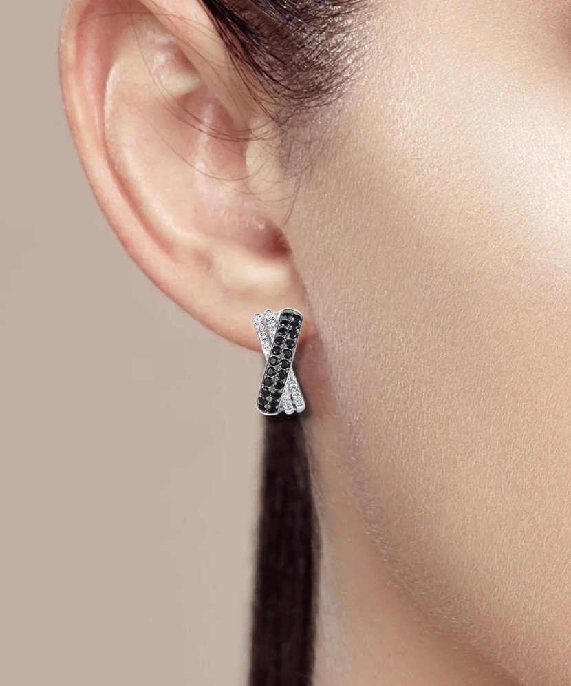 Hõbekõrvarõngad tsirkoonidega ja spinelliga