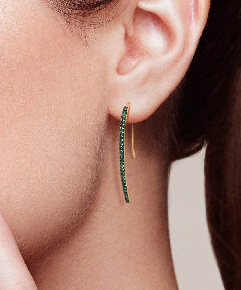 Kullatud Hõbedast spinellidega kõrvarõngad