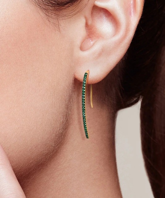 Позолоченные серебряные серьги со шпинелями