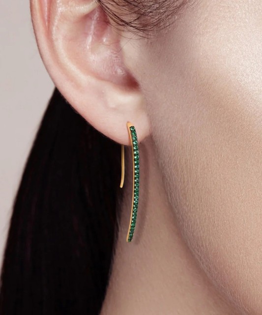 Kullatud Hõbedast spinellidega kõrvarõngad