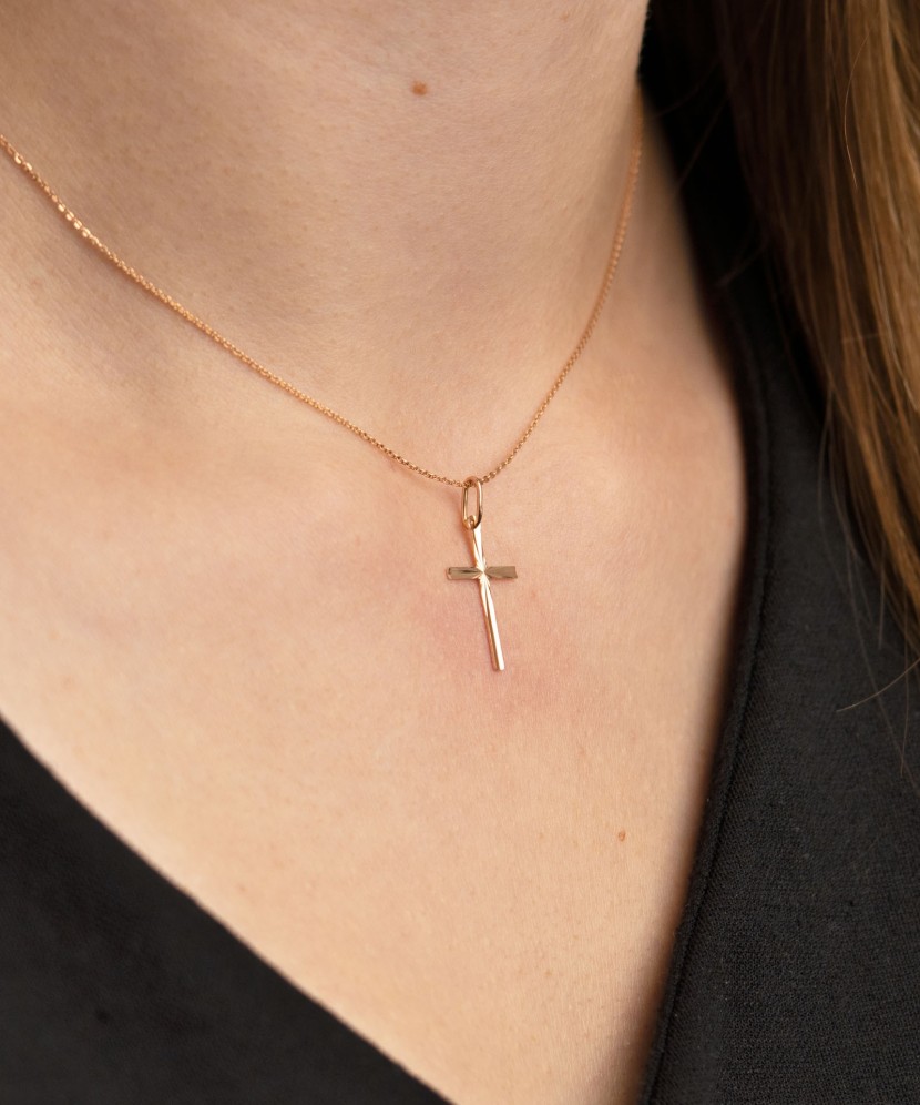 Золотой подвеска "Крестик"