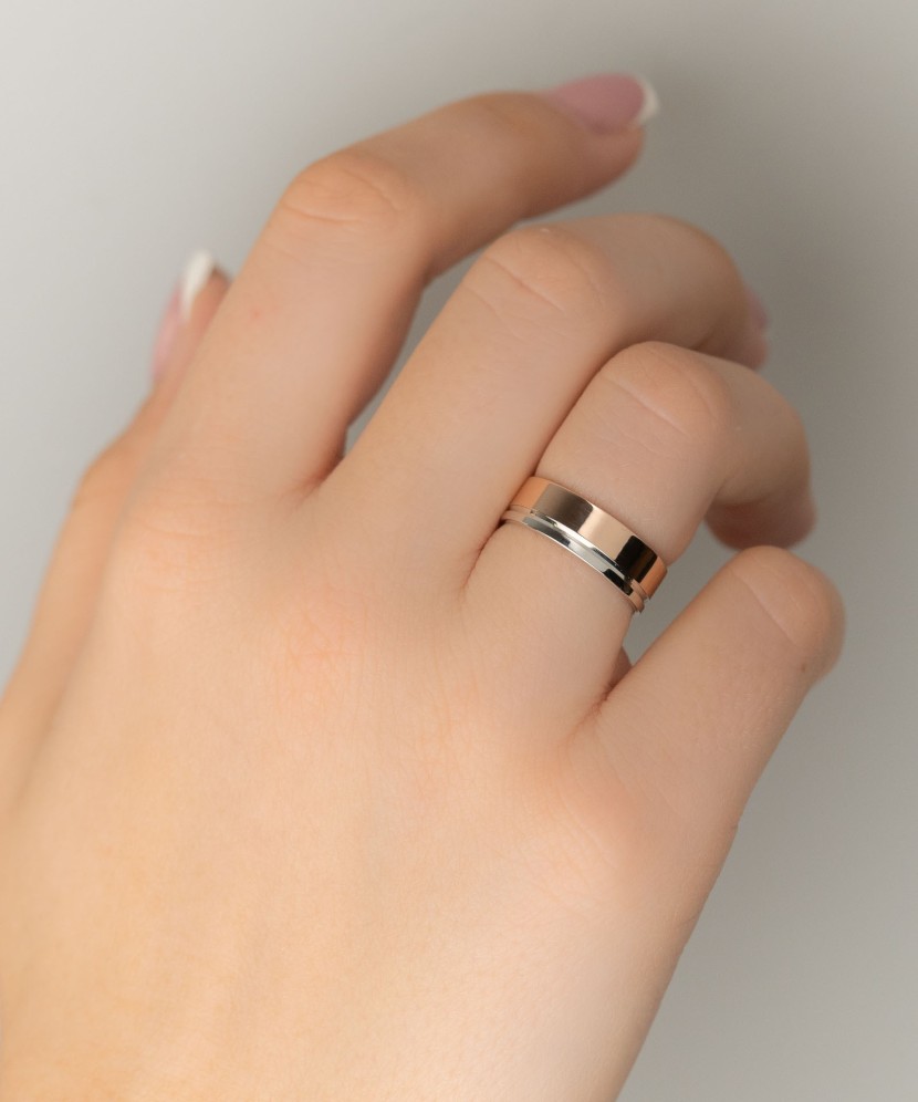 Hõbedast abielusõrmus kuldplaadiga