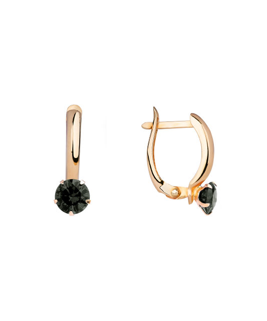 Золотые серьги с цирконами