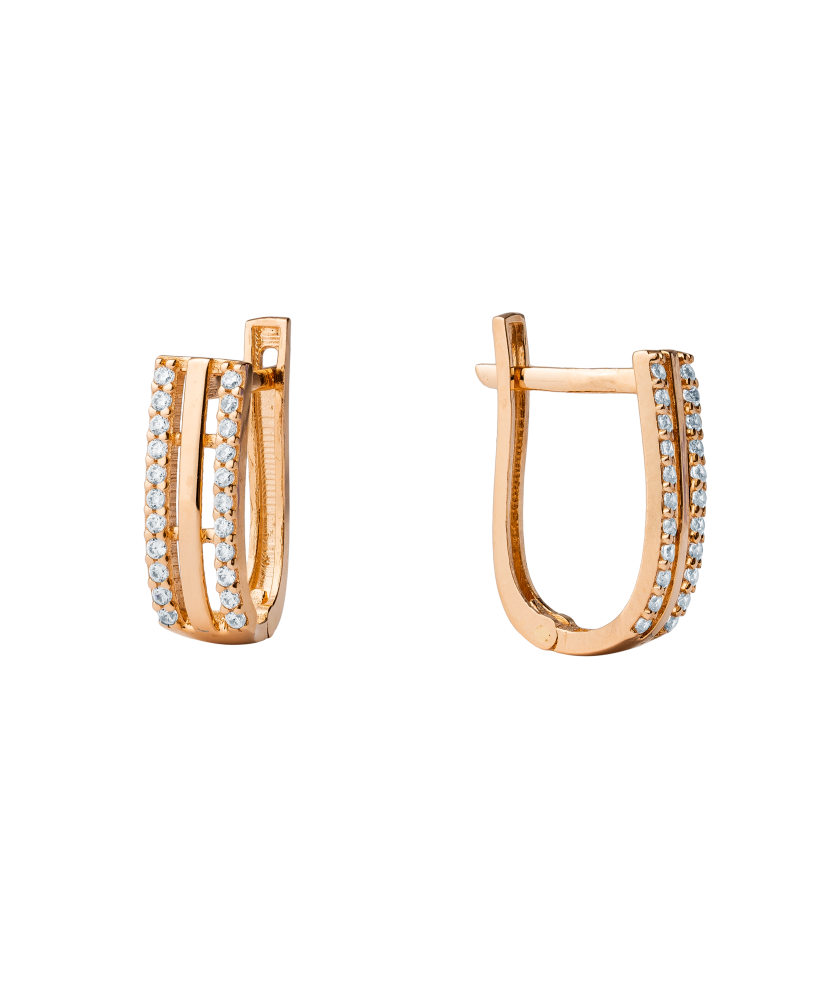 Золотые серьги с цирконами