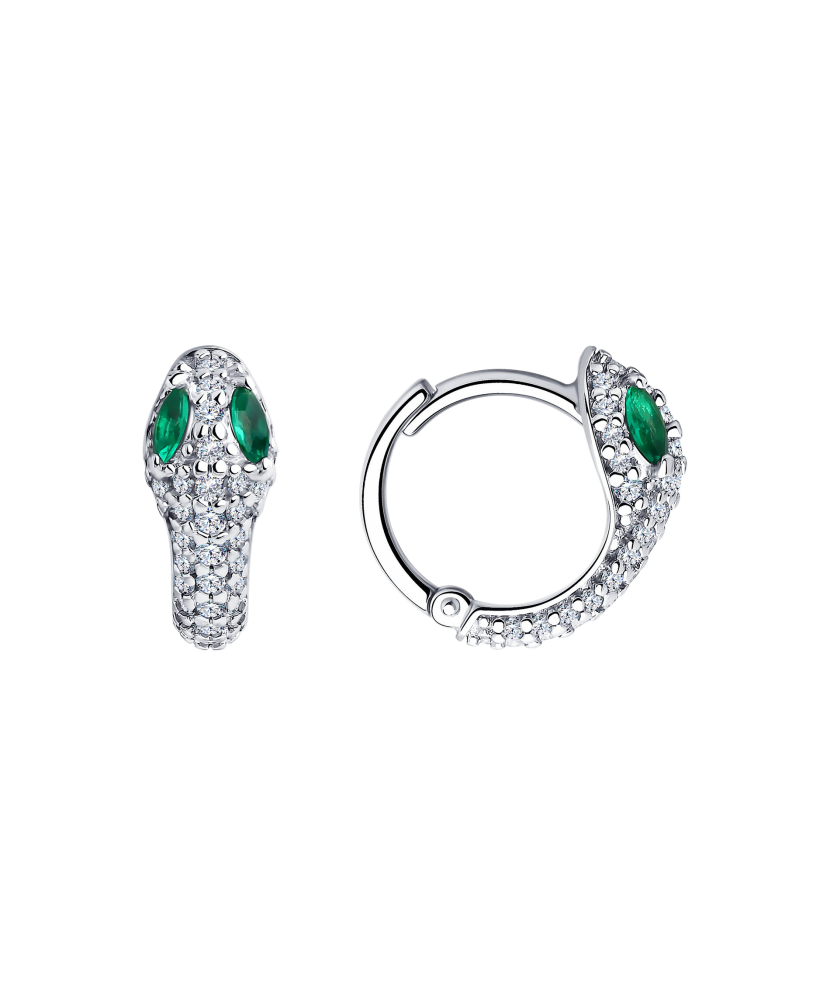 Серьги из серебра с цирконами