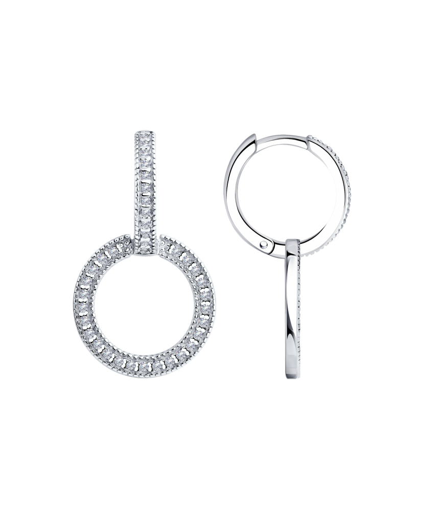 Серьги из серебра с цирконами