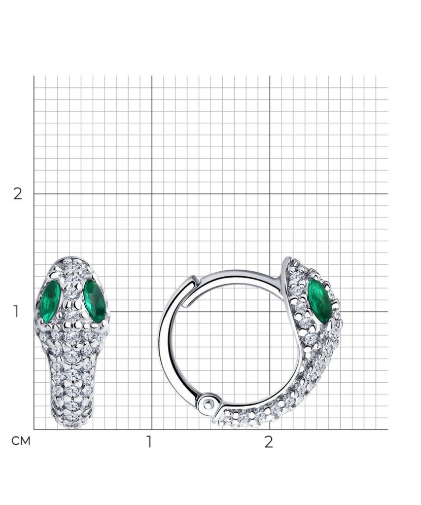 Серьги из серебра с цирконами