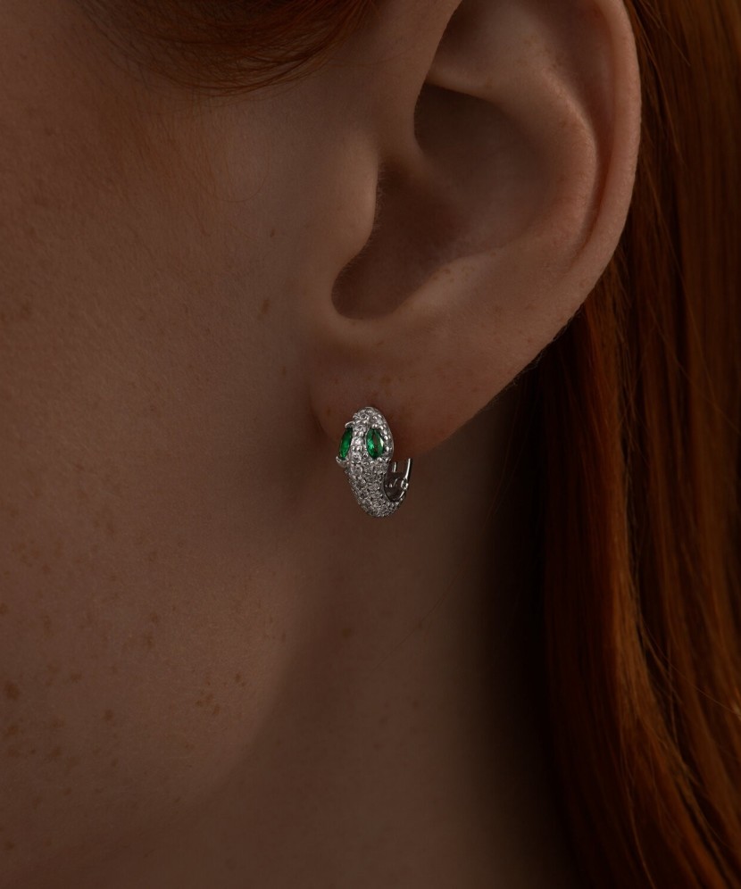 Серьги из серебра с цирконами