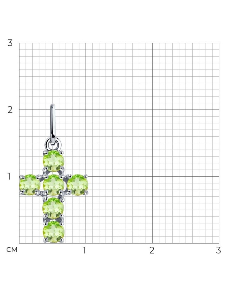 Hõberipats krüsoliitidega "rist"