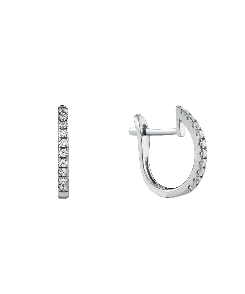 Серьги из белого золота с фианитами