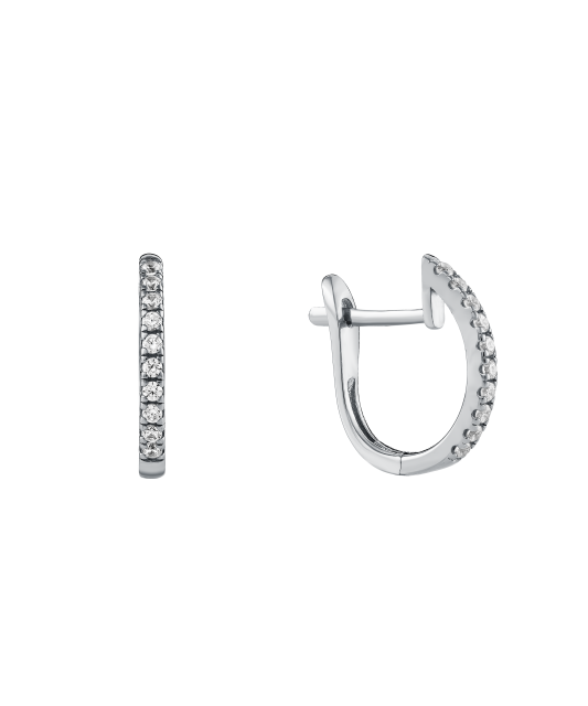 Серьги из белого золота с фианитами