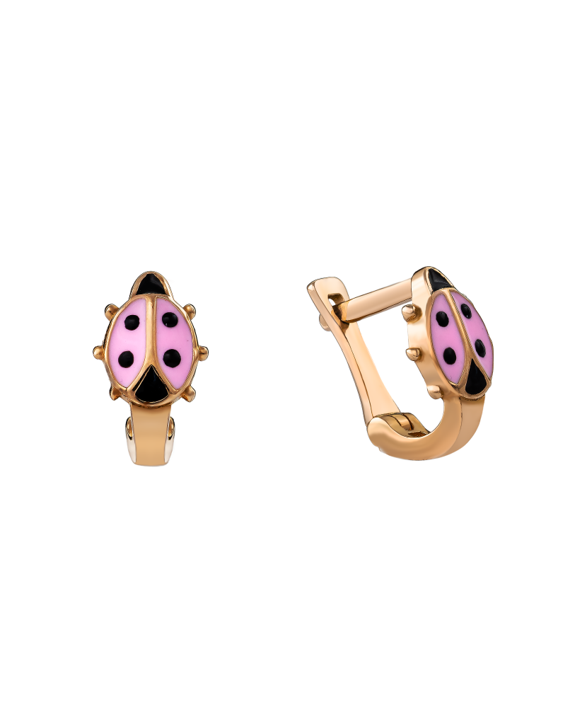 Laste Kuldkõrvarõngad emailiga "Lepatriinud"