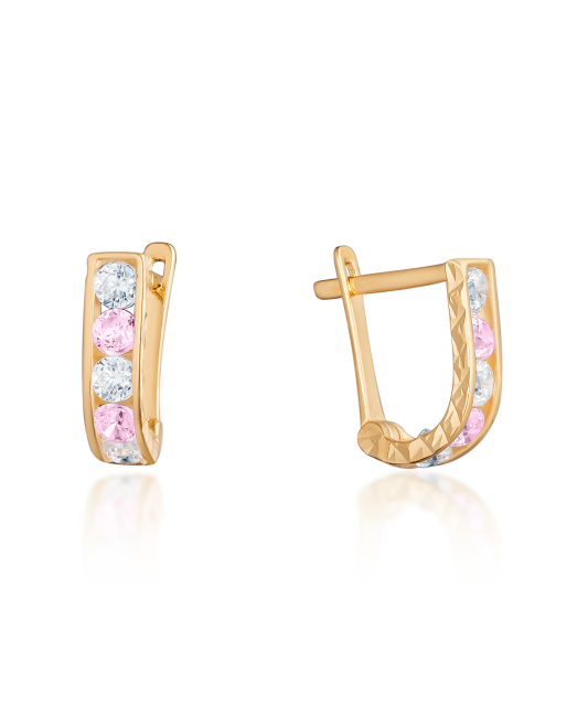 Золотые серьги с цирконами