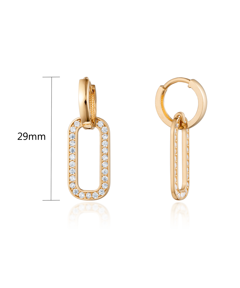 Золотые серьги с цирконами