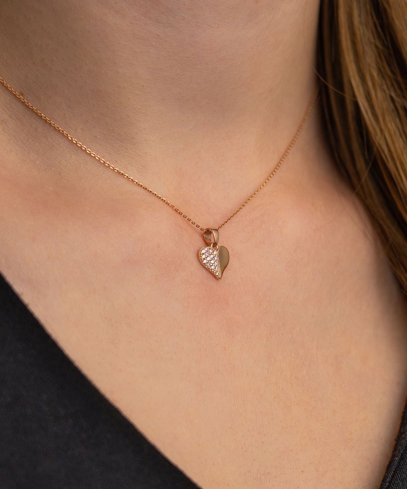 Kuldripats tsirkoonidega "südameke"