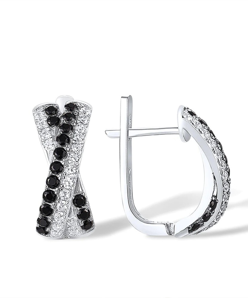 Hõbekõrvarõngad tsirkoonidega ja spinelliga