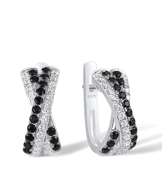 Hõbekõrvarõngad tsirkoonidega ja spinelliga