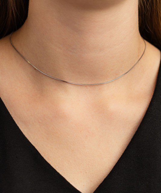 Цепочка из белого золота "Box" 0.8mm