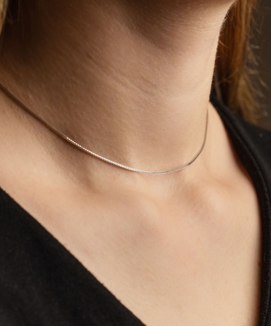 Цепочка из белого золота "Box" 0.8mm