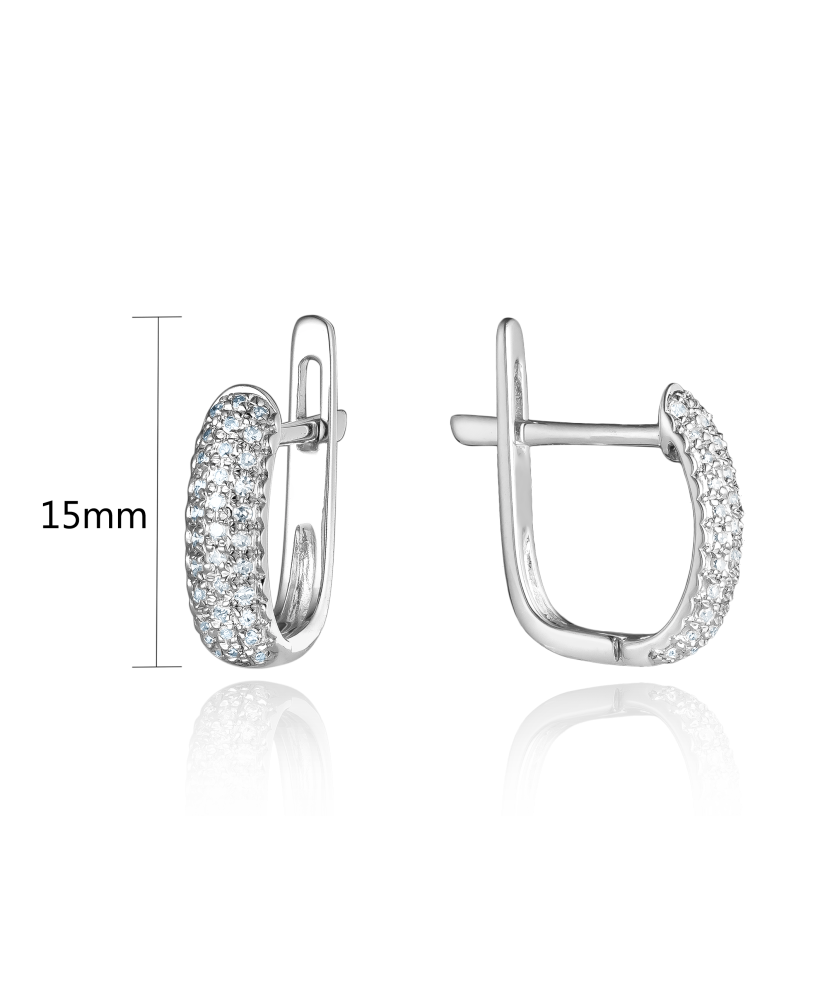 Valgest kullast kõrvarõngad briljantidega