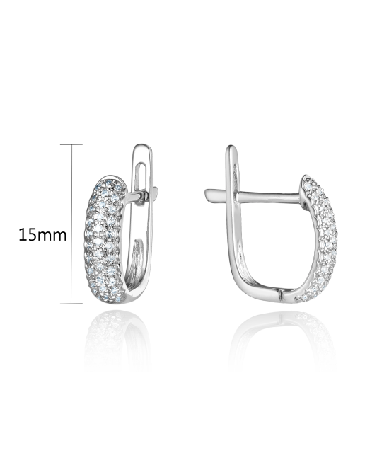 Valgest kullast kõrvarõngad briljantidega