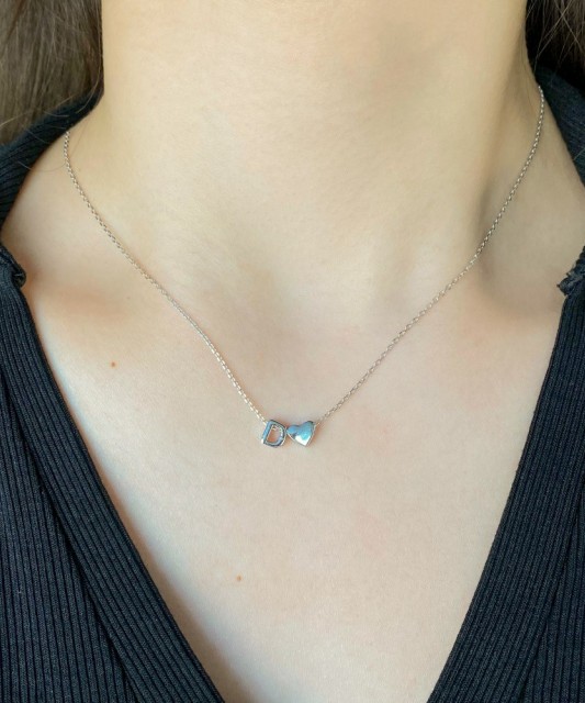 Hõbekett ripatsiga täht D