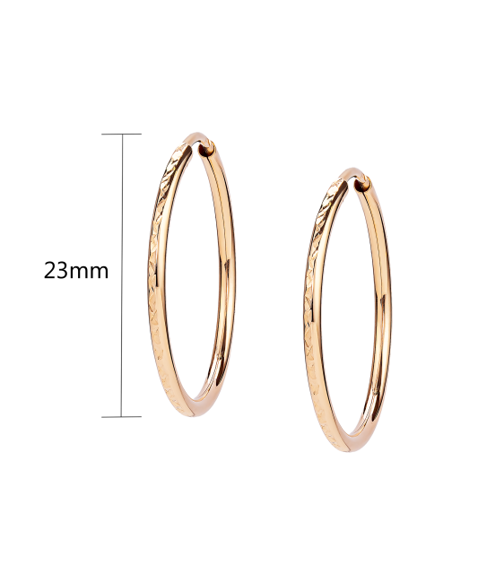 Kuldkõrvarõngad graveeritud rõngad 23mm