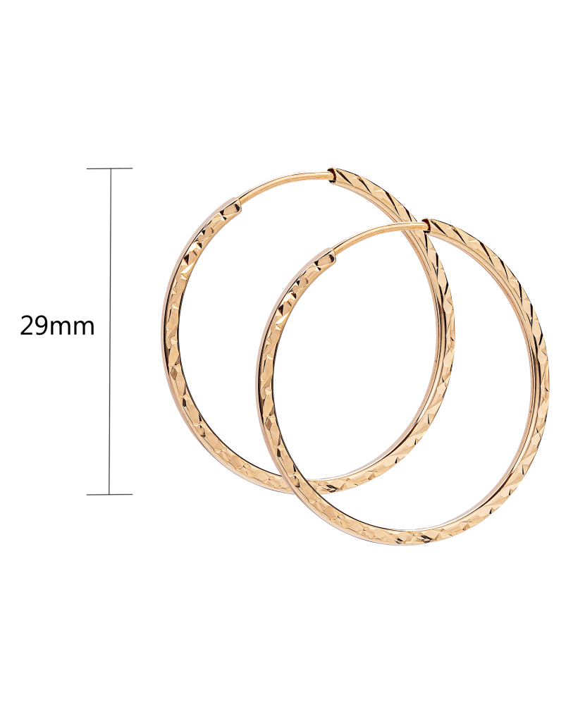 Kuldkõrvarõngad graveeritud rõngad 29mm