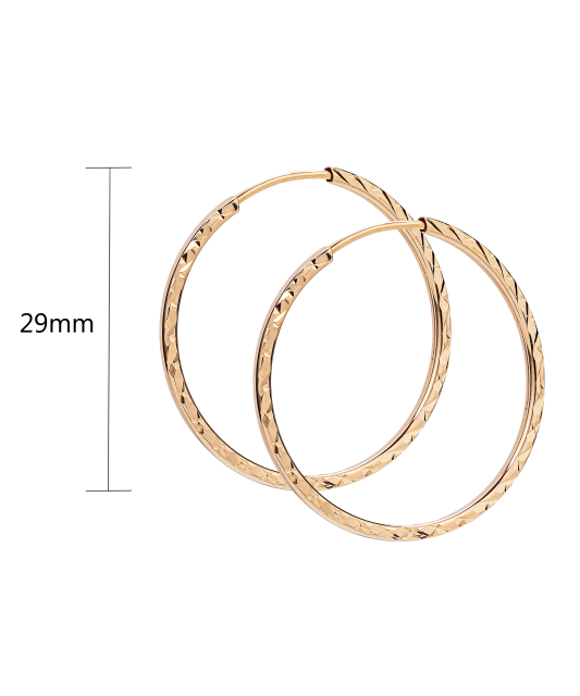 Kuldkõrvarõngad graveeritud rõngad 29mm