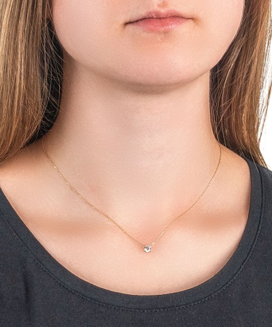 Kuldkett tsirkoonist ripatsiga