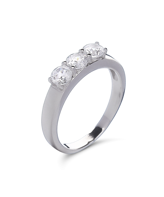 Серебряное кольцо с цирконами