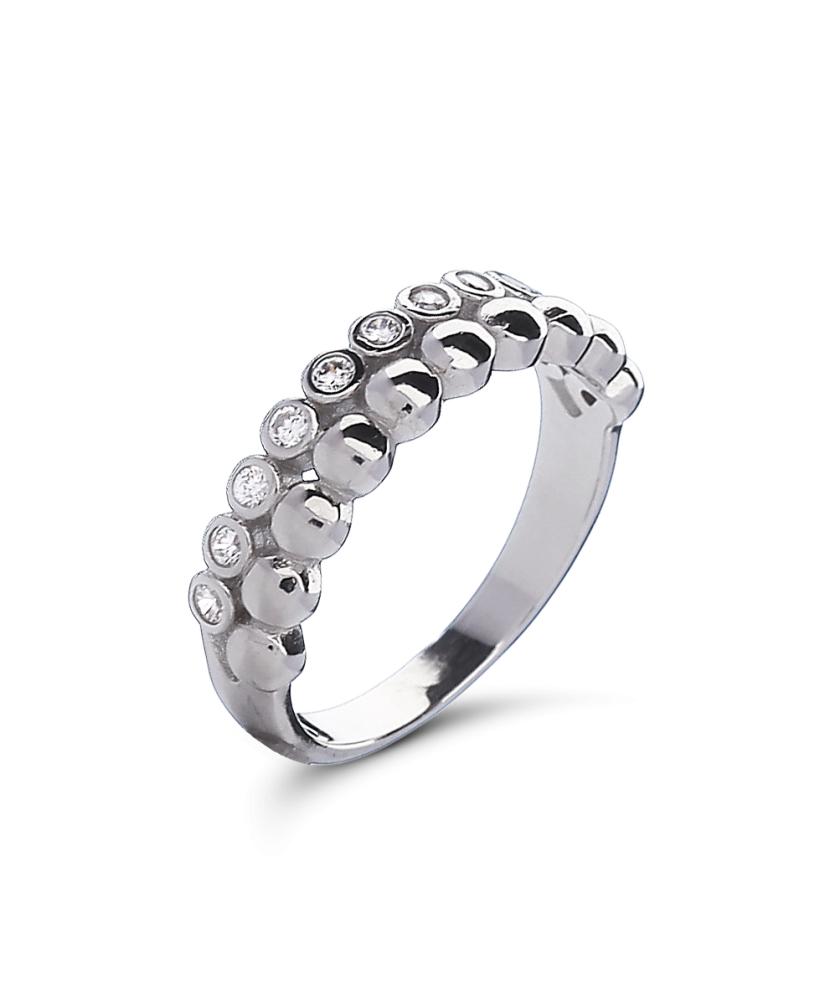 Hõbesõrmus tsirkoonidega Goldinga 00881