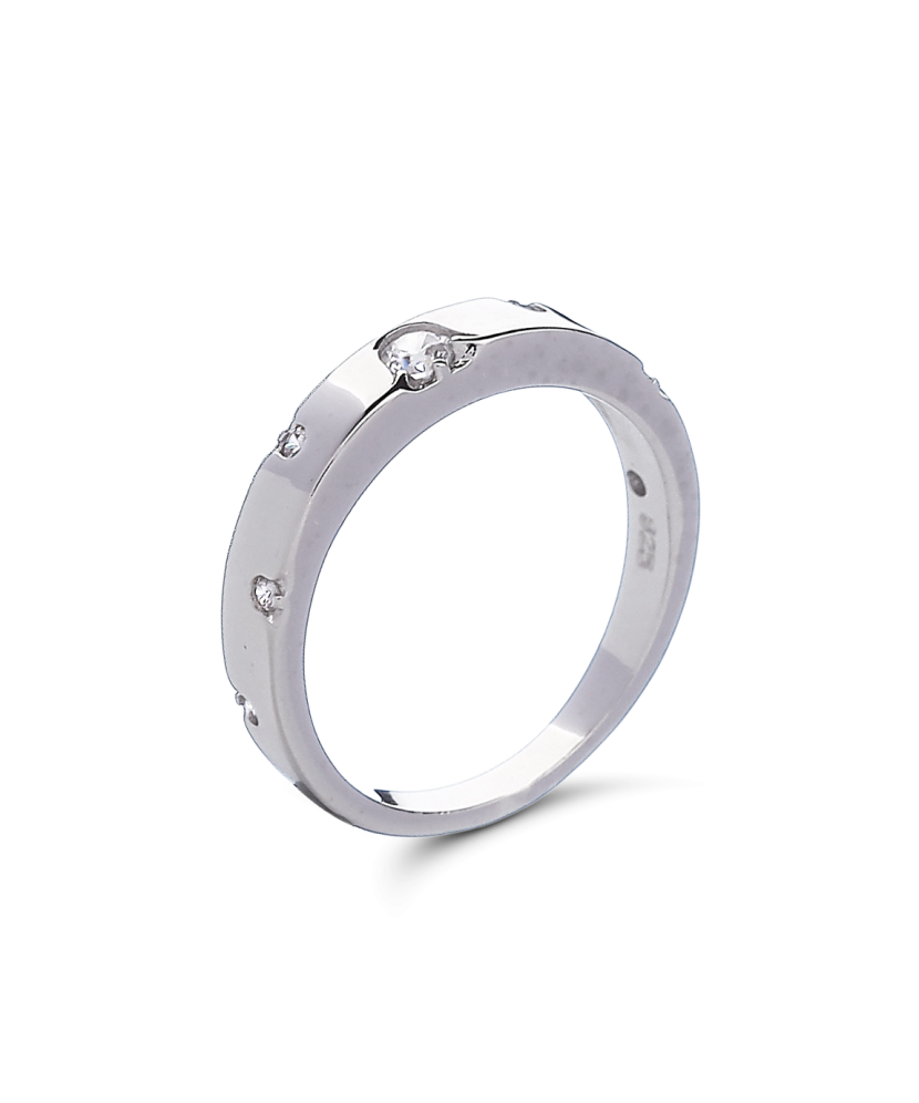 Hõbesõrmus tsirkoonidega Goldinga 00098