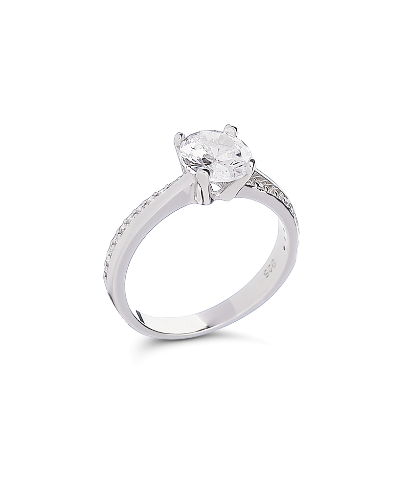 Серебряное кольцо с цирконами