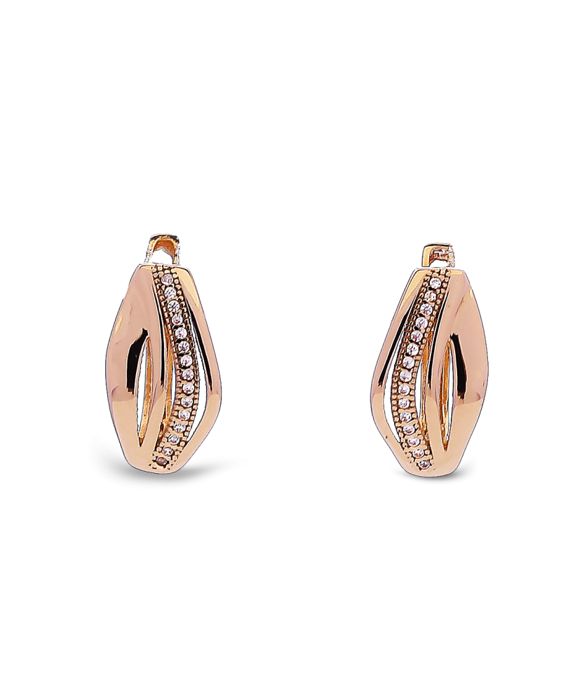 Золотые серьги с цирконами