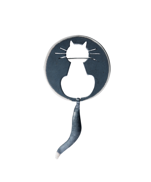 Серебряная брошь "Кошка"