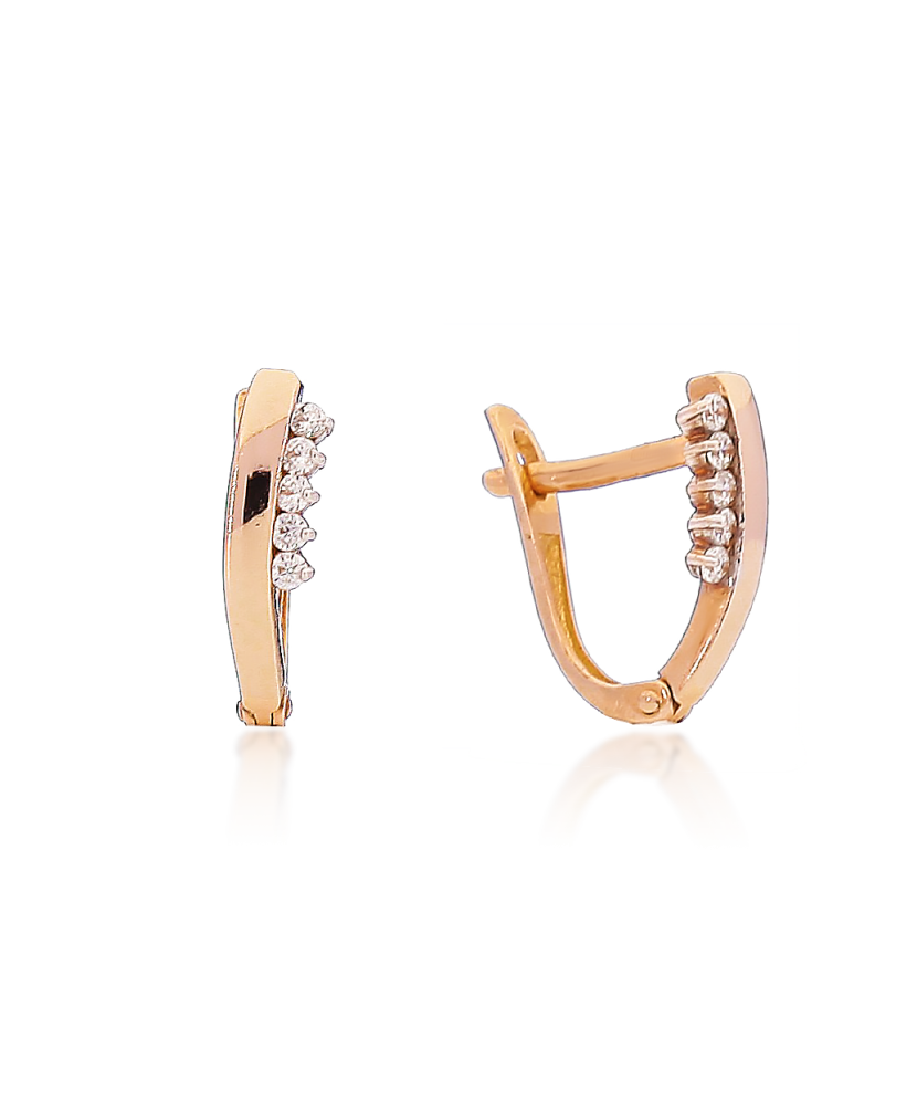Kuldkõrvarõngad tsirkoonidega Goldinga 00464
