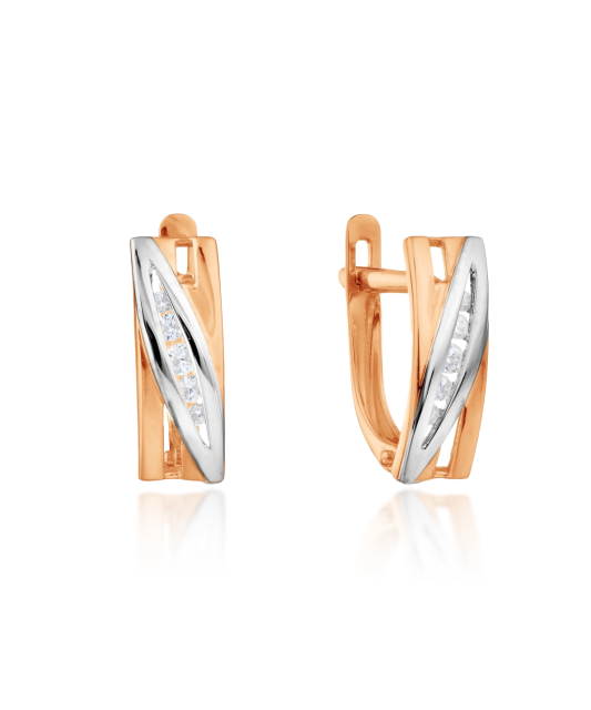 Золотые серьги с цирконами
